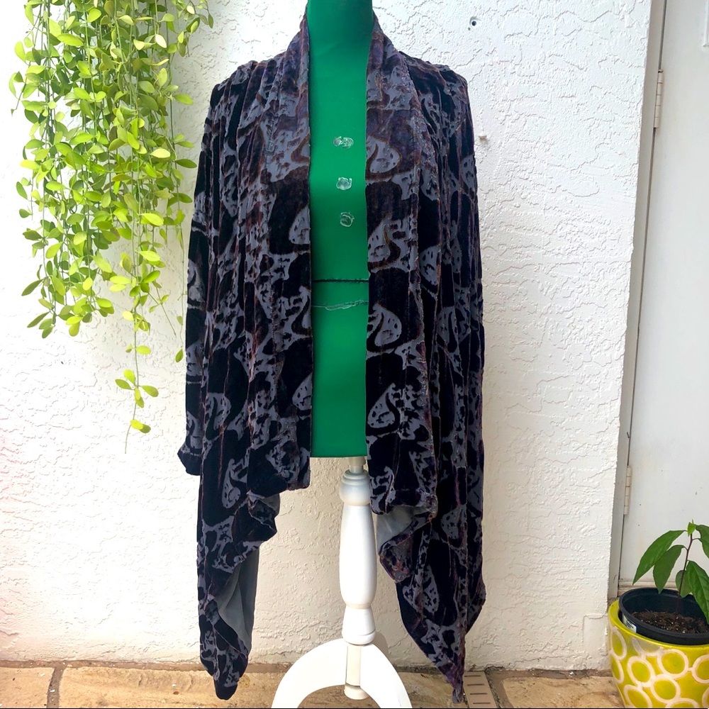 Flowy Purple Velvet Cardigan